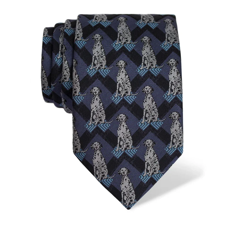 Cravat CROATA Thematic  Dalmatian dog Dark blue  Silk 100%  