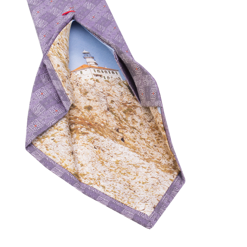 Cravat CROATA Dubrovnik Thematic  Braiding Purple  Silk 100%  