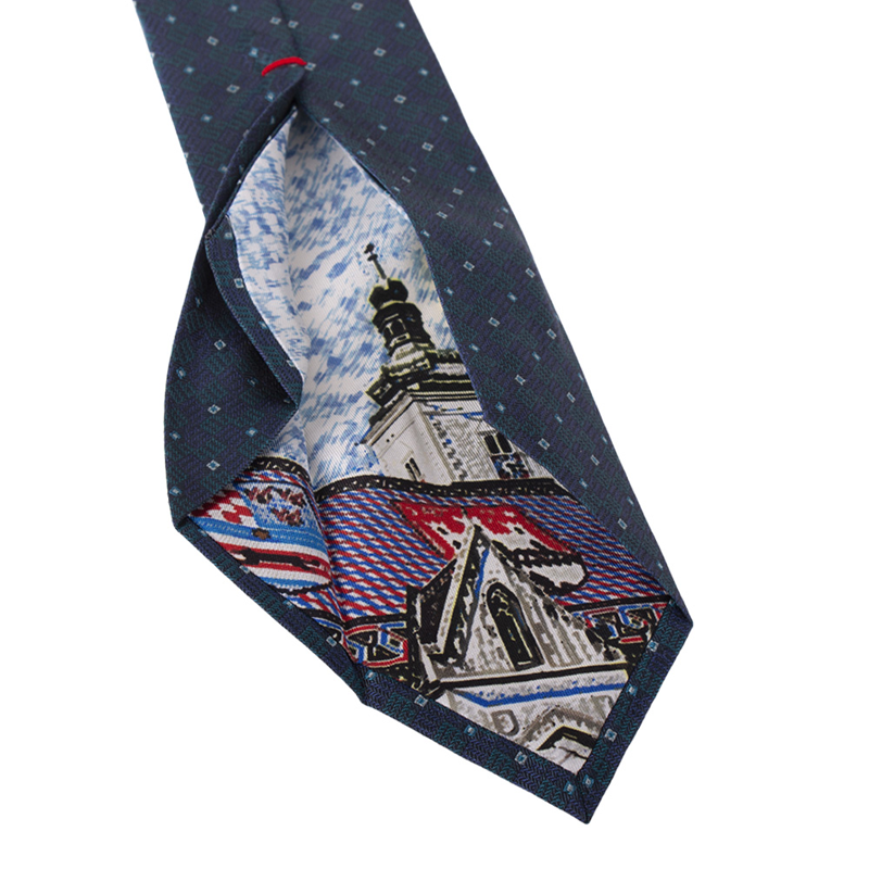 Cravat CROATA Dubrovnik Thematic  Glagolitic alphabet Green  Silk 100%  