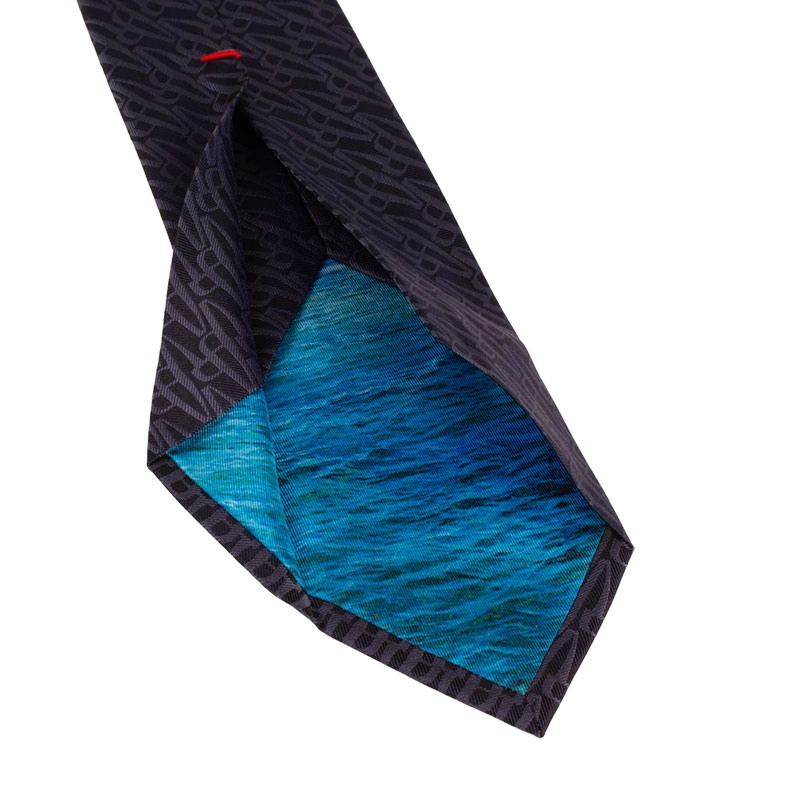 Cravat CROATA Dubrovnik Thematic  Glagolitic alphabet Grey  Silk 100%  