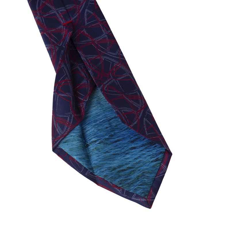 Cravat CROATA Dubrovnik Thematic  Braiding Blue  Silk 100%  