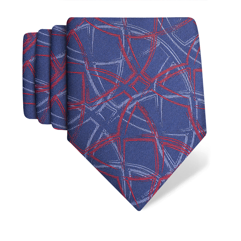 Cravat CROATA Dubrovnik Thematic  Braiding Blue  Silk 100%  