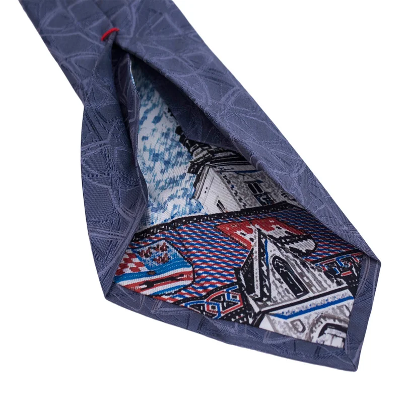 Cravat CROATA Dubrovnik Thematic Limited edition Braiding Grey  Silk 100%  