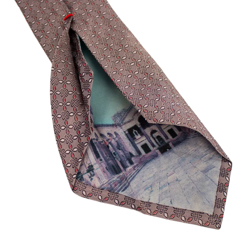 Cravat CROATA Dubrovnik Thematic Limited edition Braiding Pink  Silk 100%  