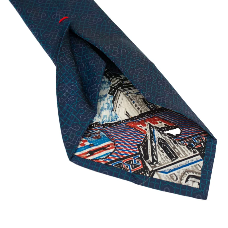 Cravat CROATA Dubrovnik Thematic Limited edition Braiding Blue  Silk 100%  