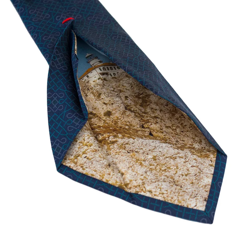 Cravat CROATA Dubrovnik Thematic Limited edition Braiding Blue  Silk 100%  