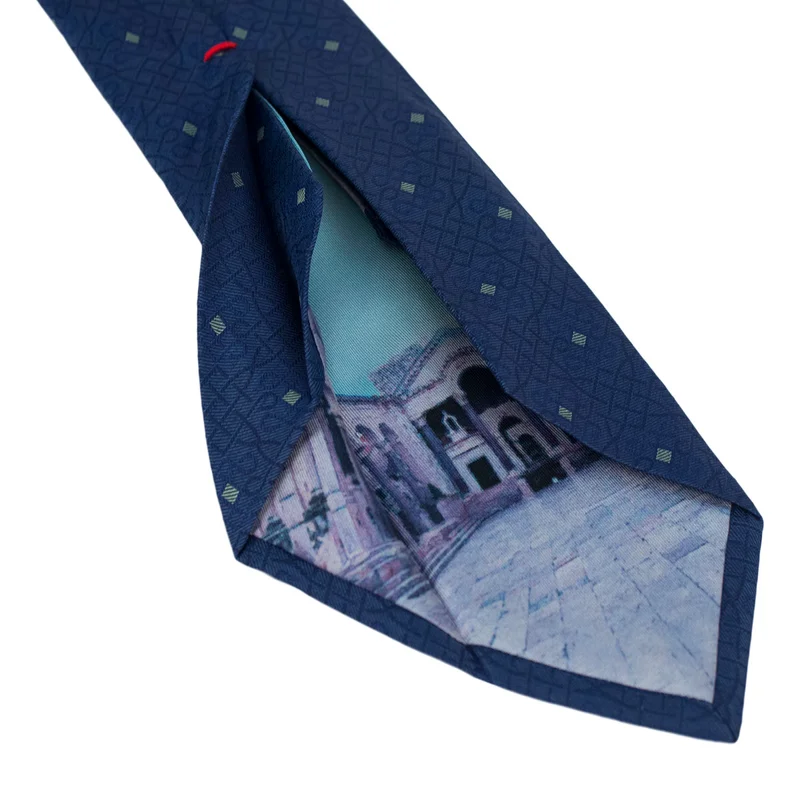 Cravat CROATA Dubrovnik Thematic Limited edition Braiding Blue  Silk 100%  