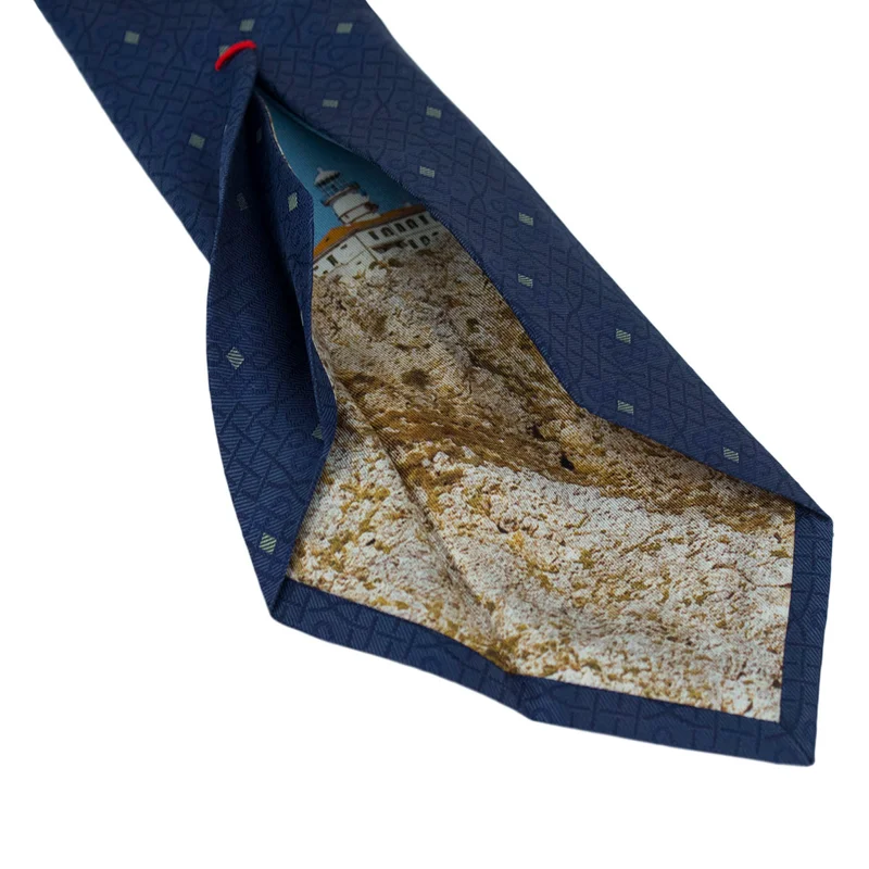 Cravat CROATA Dubrovnik Thematic Limited edition Braiding Blue  Silk 100%  