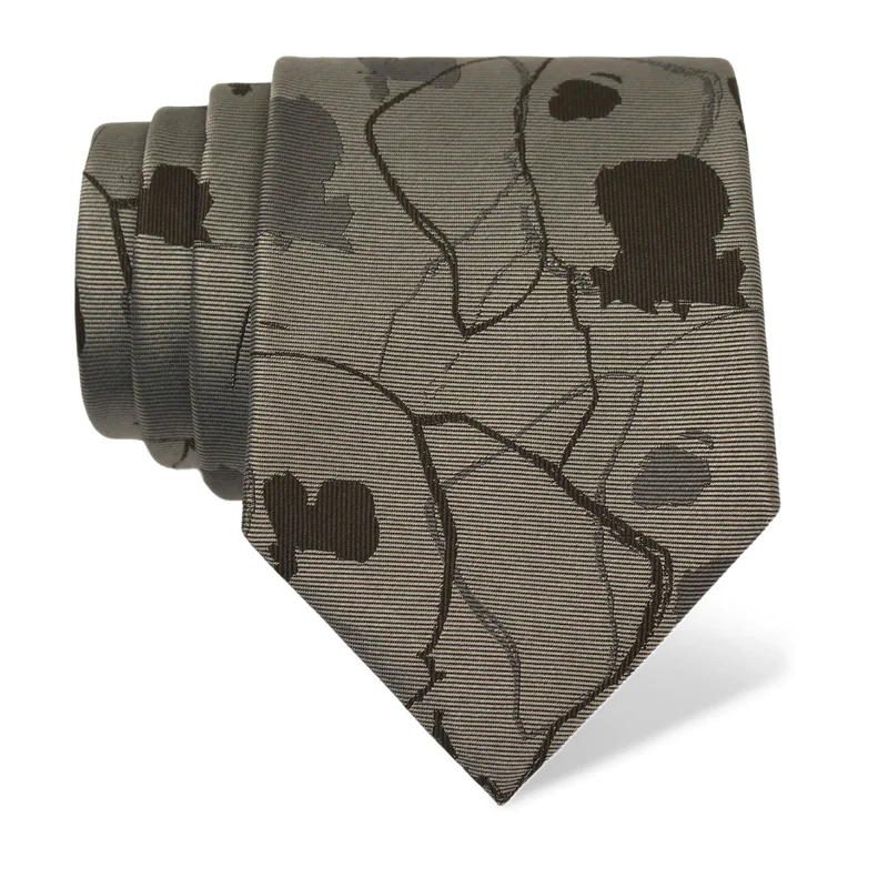 Cravat CROATA Dubrovnik Thematic  Dalmatian dog Grey  Silk 100%  