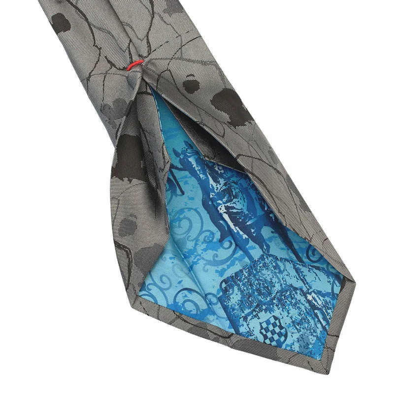 Cravat CROATA Dubrovnik Thematic  Dalmatian dog Grey  Silk 100%  