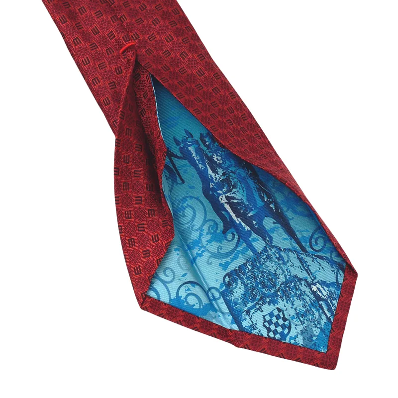 Cravat CROATA Dubrovnik Thematic  Braiding and glagolitic alphabet Red  Silk 100%  