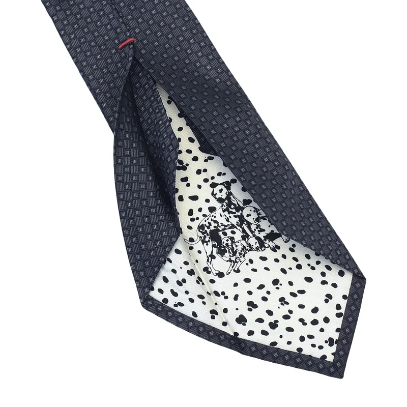 Cravat CROATA Dubrovnik Thematic  Squares Grey  Silk 100%  