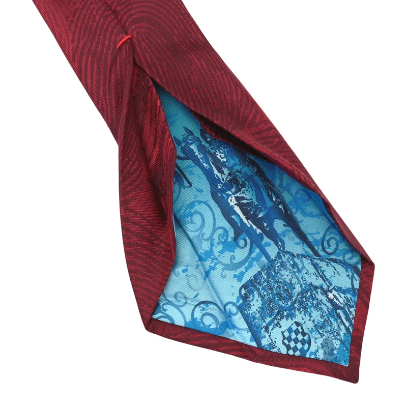 Cravat CROATA Dubrovnik Thematic  Fingerprints by Ivan Vučetić Wine red  Silk 100%  