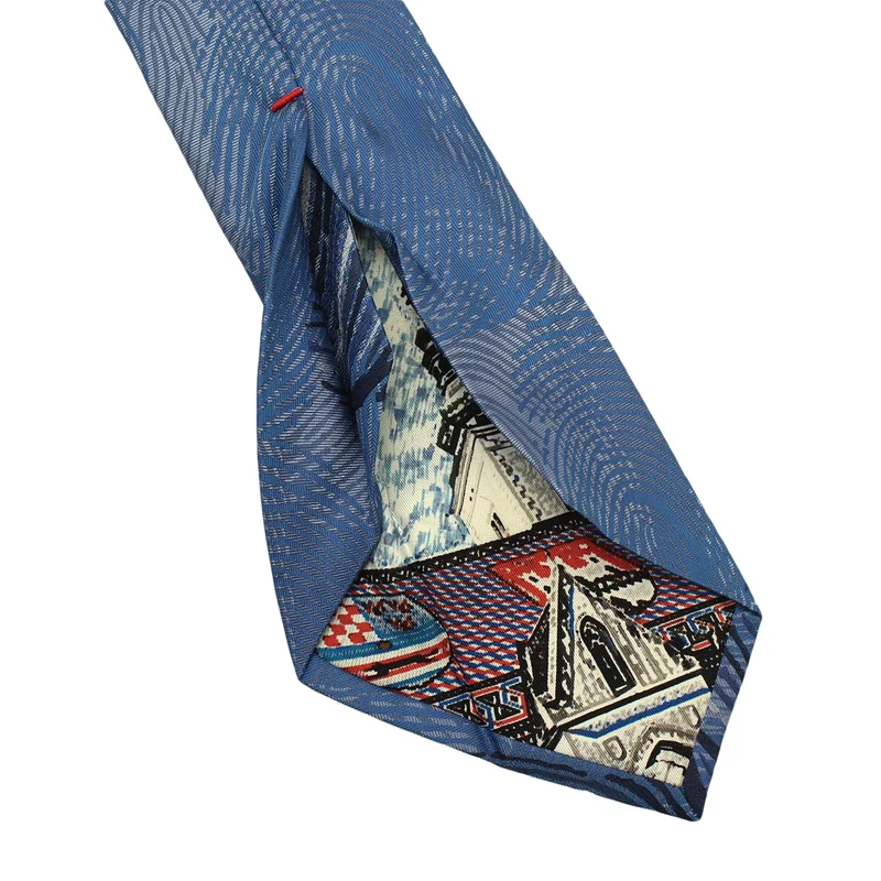 Cravat CROATA Dubrovnik Thematic  Fingerprints by Ivan Vučetić Light blue  Silk 100%  