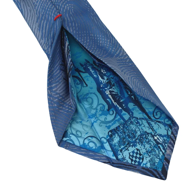 Cravat CROATA Dubrovnik Thematic  Fingerprints by Ivan Vučetić Light blue  Silk 100%  