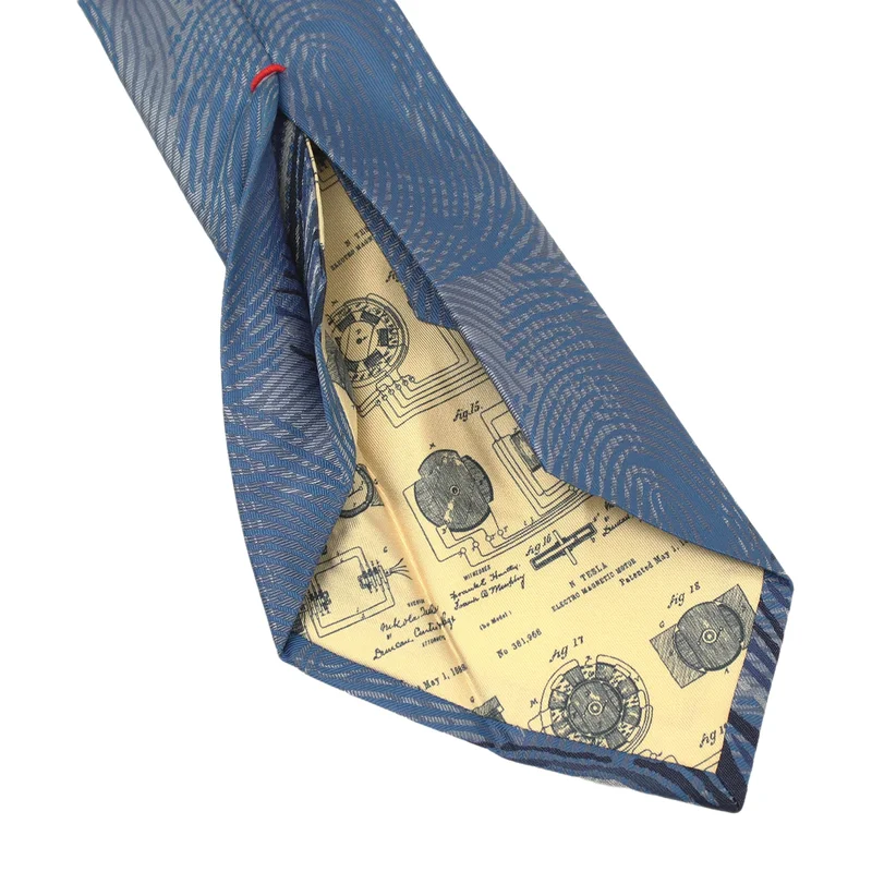 Cravat CROATA Dubrovnik Thematic  Fingerprints by Ivan Vučetić Light blue  Silk 100%  