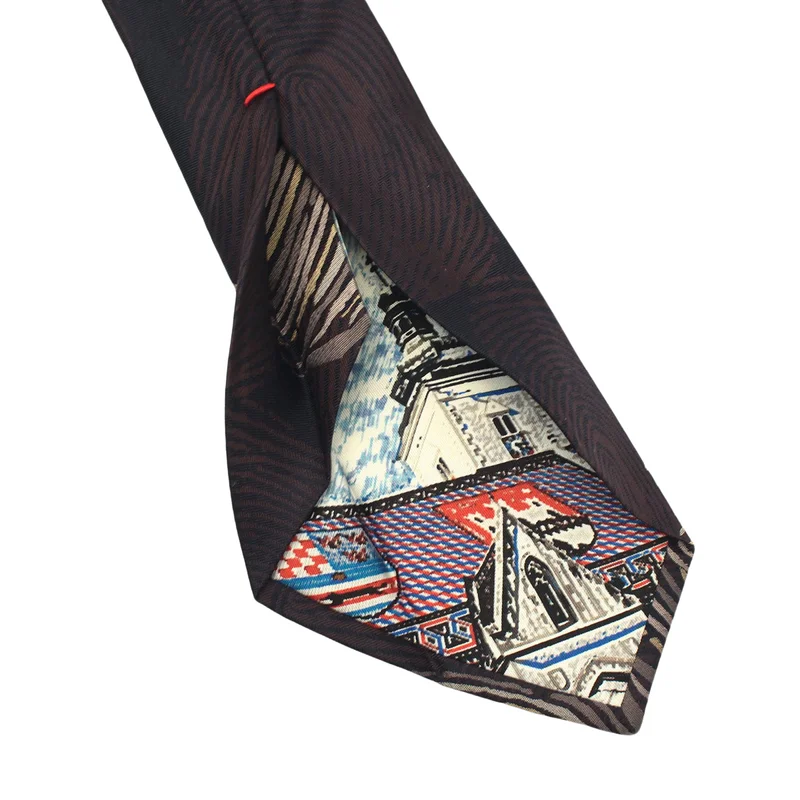 Cravat CROATA Dubrovnik Thematic  Fingerprints by Ivan Vučetić Dark blue  Silk 100%  