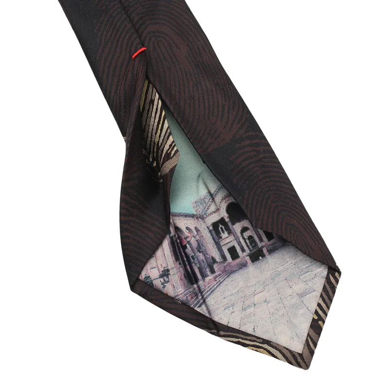 Cravat CROATA Dubrovnik Thematic  Fingerprints by Ivan Vučetić Dark blue  Silk 100%  