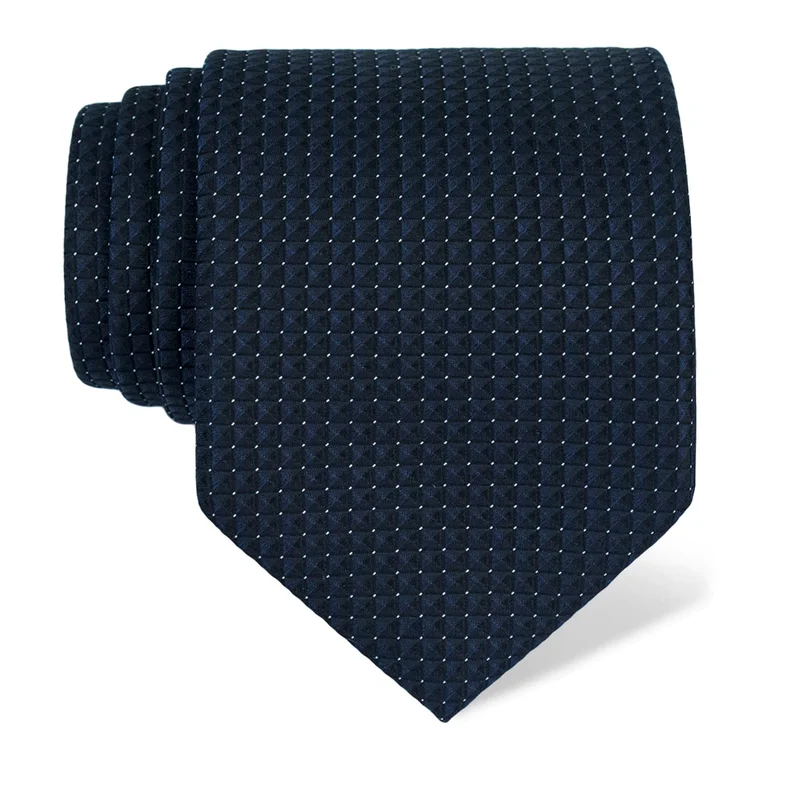 Cravat Classic  Small shapes Dark blue  Silk 100%  
