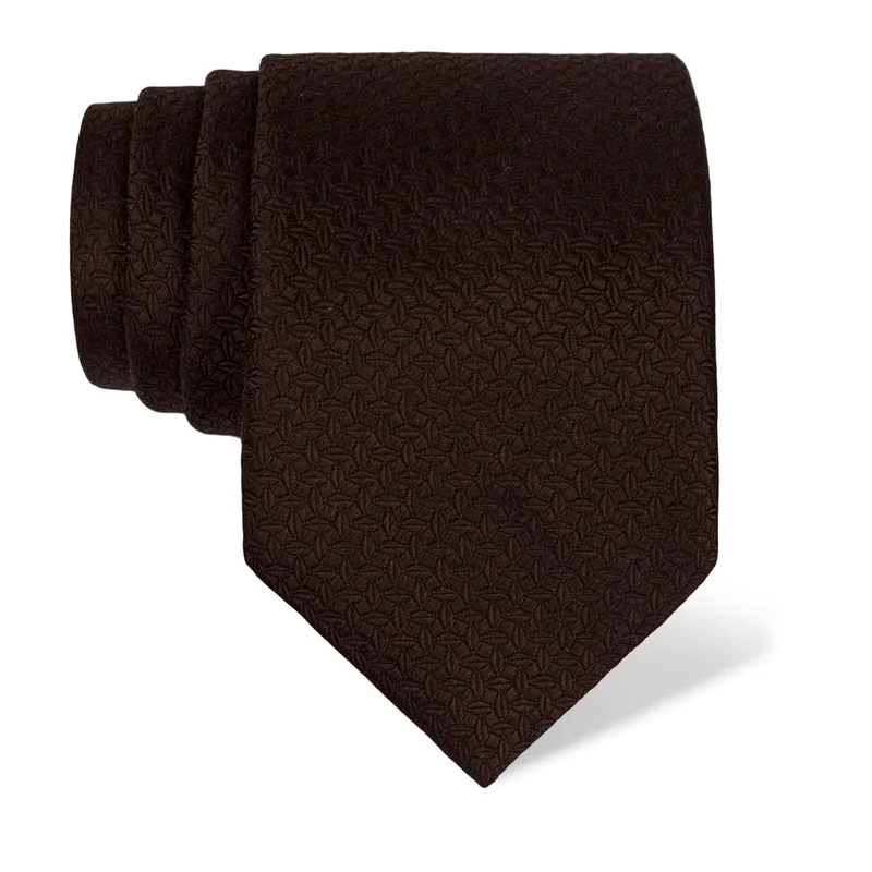 Cravat Classic  Small shapes Brown  Silk 100%  