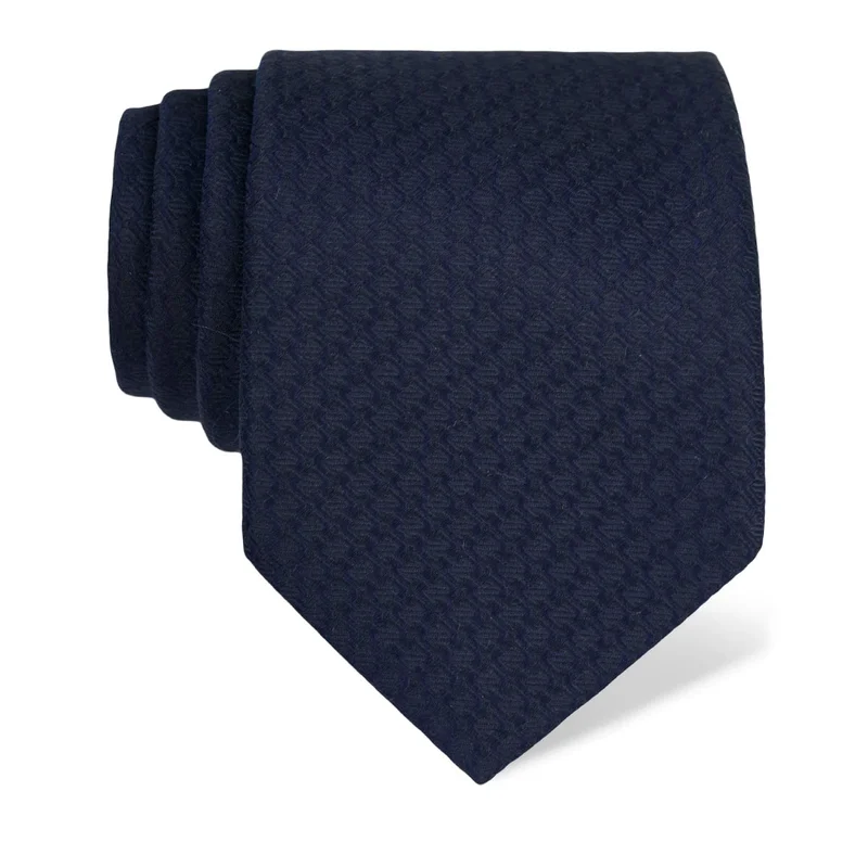 Cravat CROATA Classic  Small shapes Dark blue  Silk 100%  