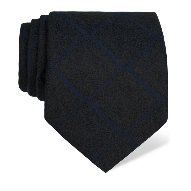 Cravat CROATA Classic  Flora and Fauna Blue  Silk 100%  