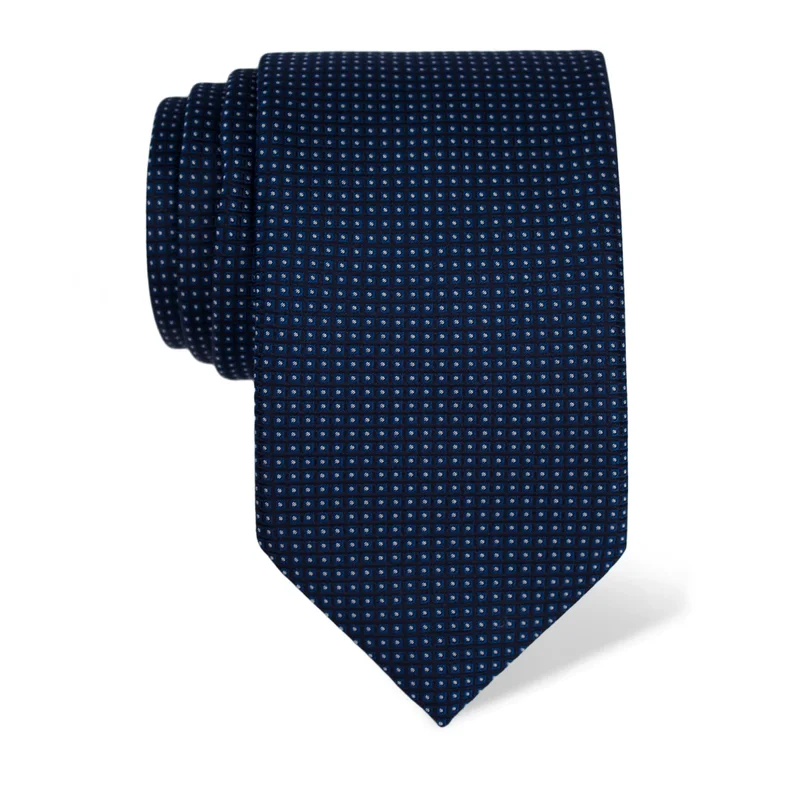 Cravat CROATA Classic  Small shapes Dark blue  Silk 100%  