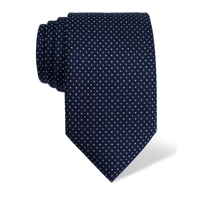 Cravat CROATA Classic  Solid textured Blue  Silk 100%  