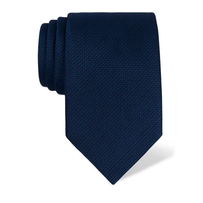 Cravat CROATA Classic  Solid textured Blue  Silk 100%  