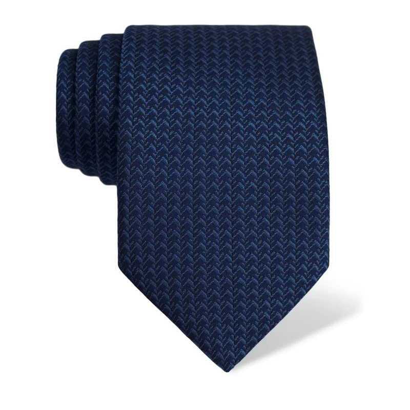 Cravat CROATA Classic  Solid textured Dark blue  Silk 100%  