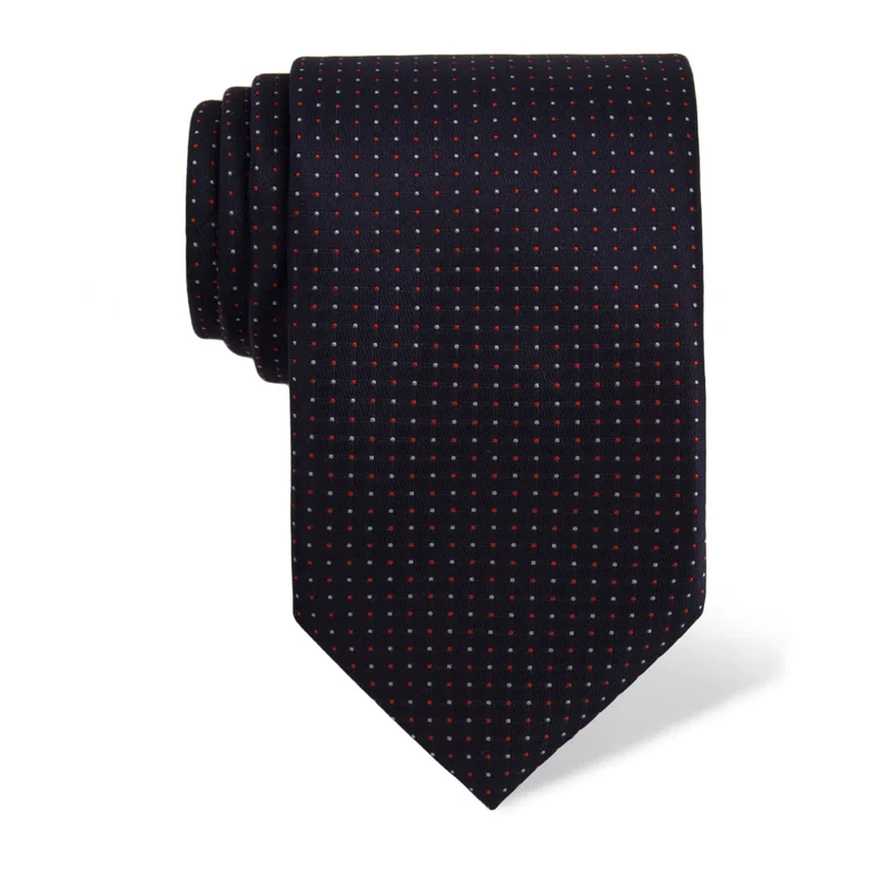 Cravat CROATA Classic  Dots Dark blue  Silk 100%  