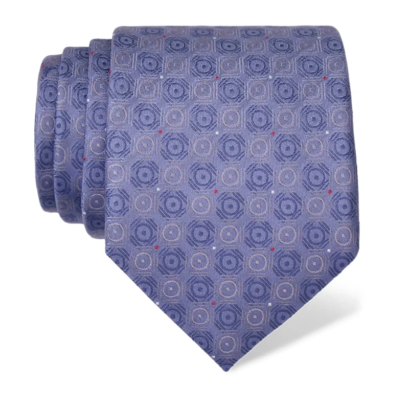 Cravat CROATA Classic  Ovals Light blue  Silk 100%  