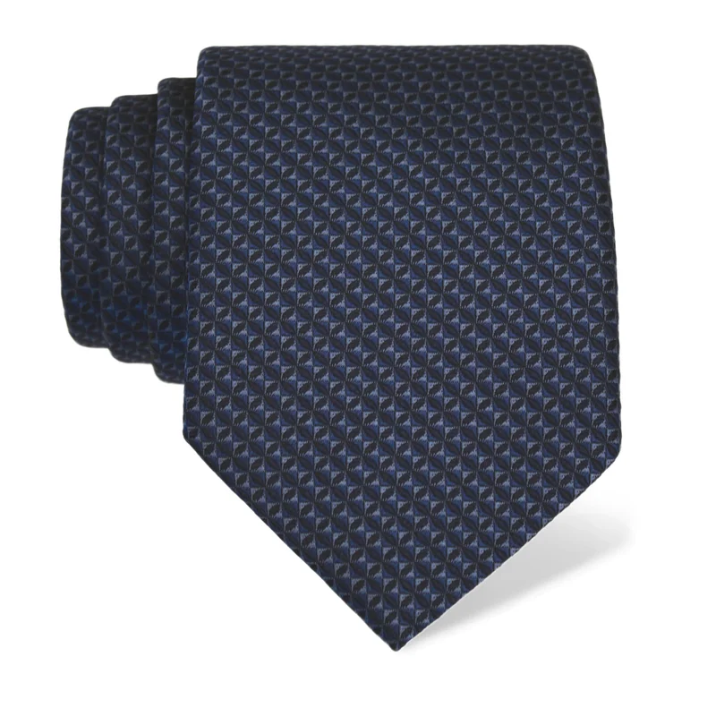 Cravat CROATA Classic  Small shapes Blue  Silk 100%  