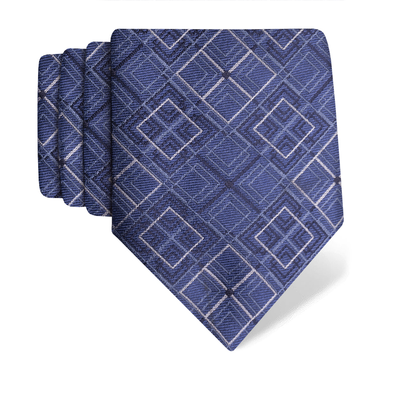 Cravat CROATA Brijuni Classic  Squares Blue  Silk 100%  