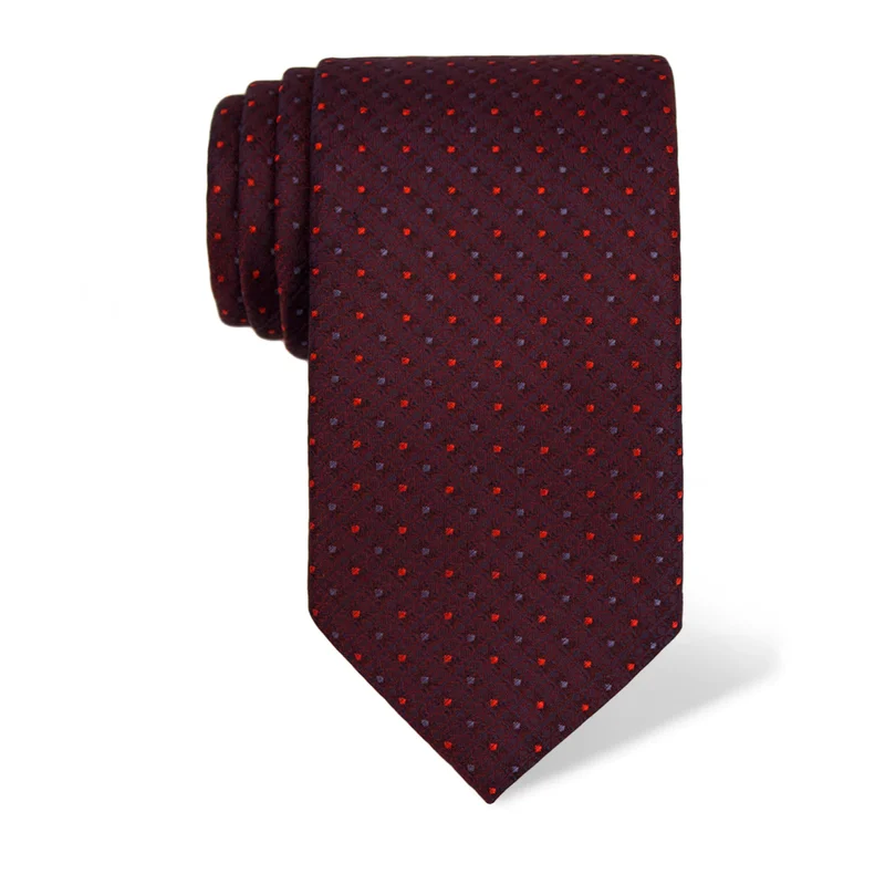 Cravat CROATA Classic  Small shapes Wine red  Silk 100%  