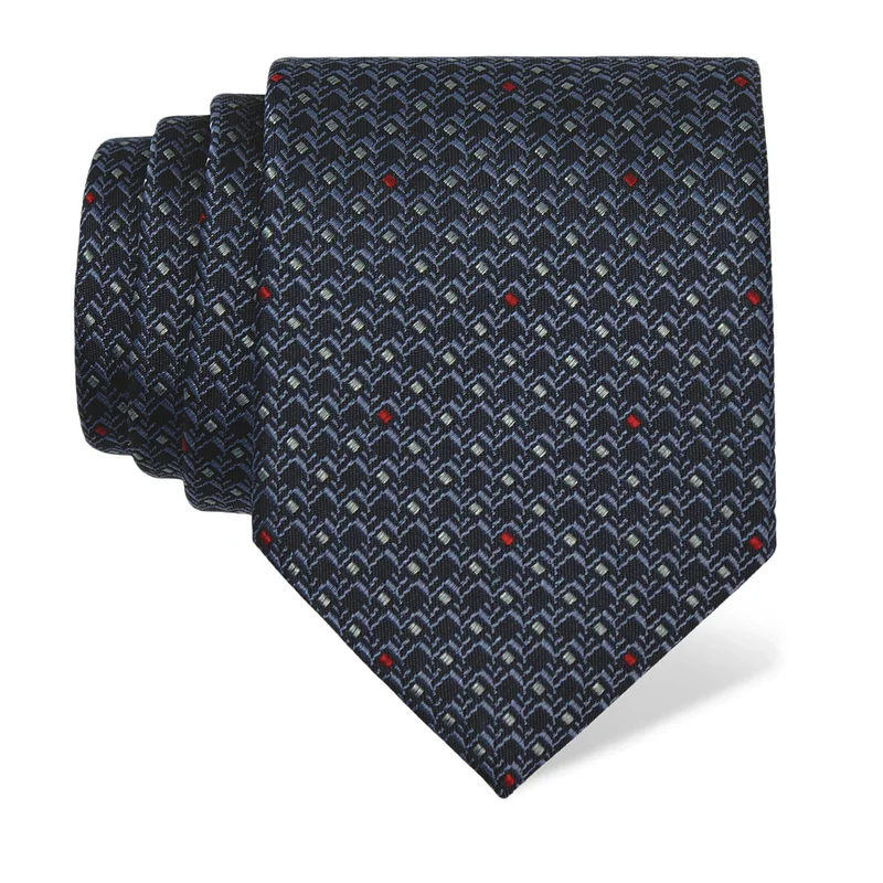 Cravat CROATA Classic  Small shapes Blue  Silk 100%  