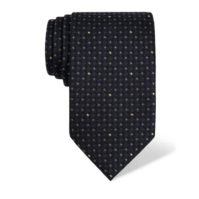 Cravat CROATA Classic  Small shapes Dark blue  Silk 100%  