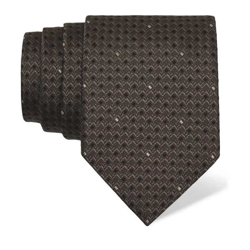 Cravat CROATA Classic  Small shapes Grey  Silk 100%  