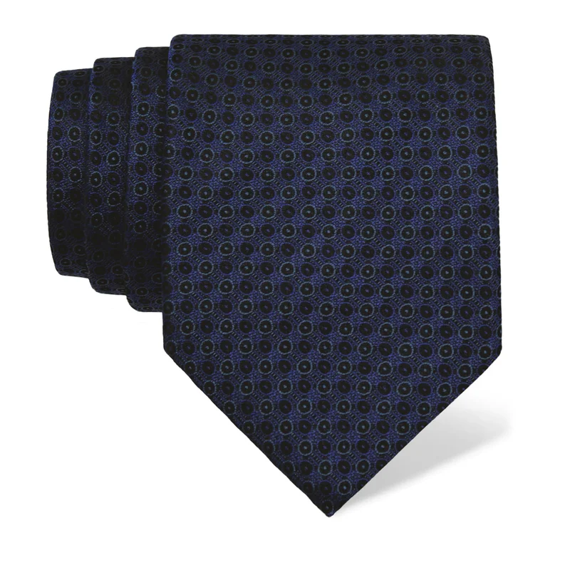 Cravat CROATA Classic  Small shapes Dark blue  Silk 100%  