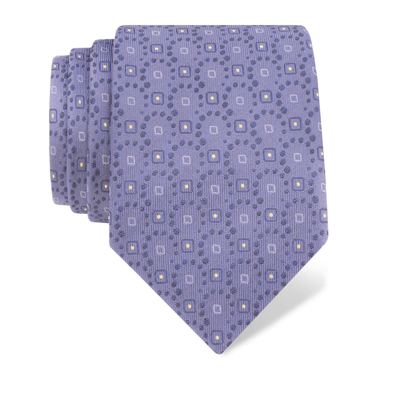 Cravat CROATA Teflon Classic  Ovals Blue  Silk 100%  