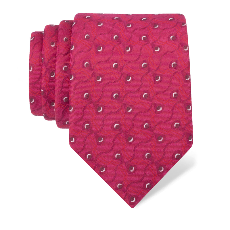 Cravat CROATA Classic  Ovals Red  Silk 100%  