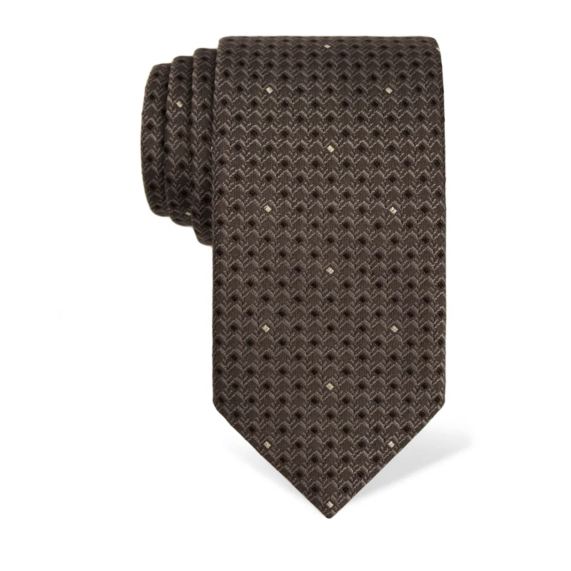 Cravat CROATA Classic  Small shapes Grey  Silk 100%  