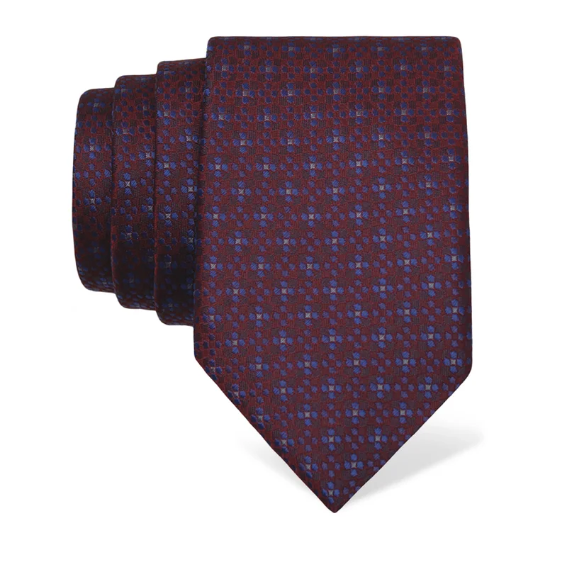 Cravat CROATA Classic  Small shapes Wine red  Silk 100%  