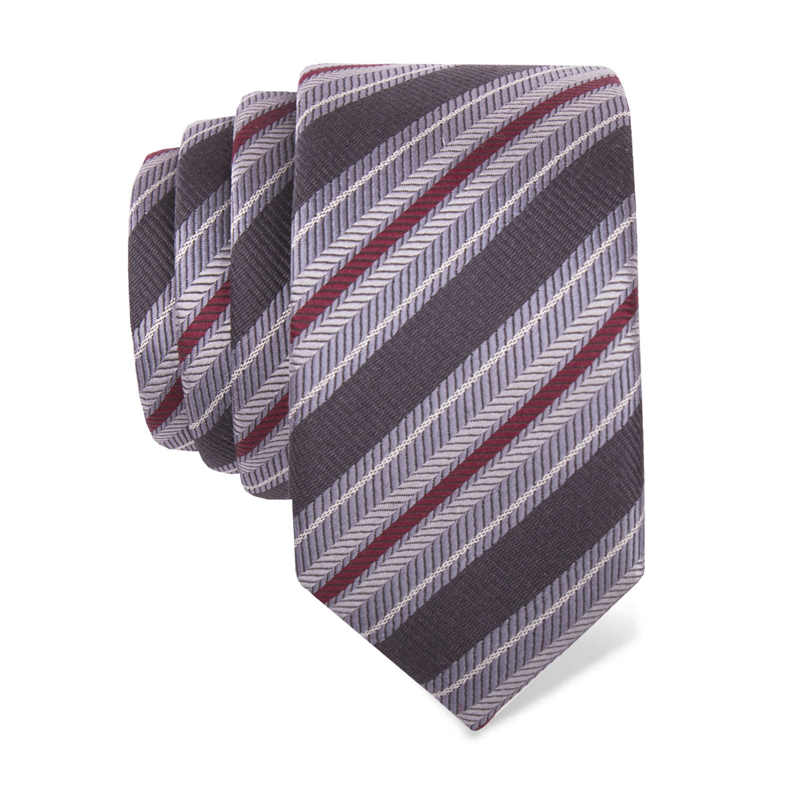 Cravat CROATA CROATA Classic  Regimental Grey  Silk 100%  