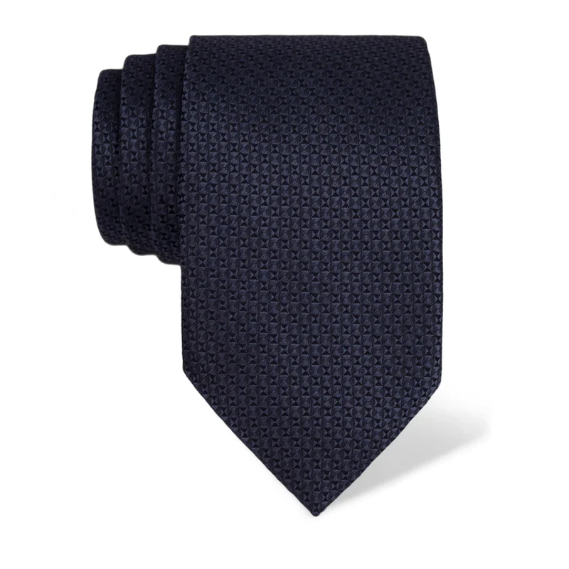 Cravat CROATA Classic Large Solid textured Blue  Silk 100%  