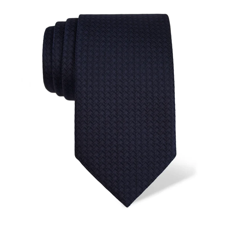 Cravat CROATA Classic Large Small shapes Dark blue  Silk 100%  