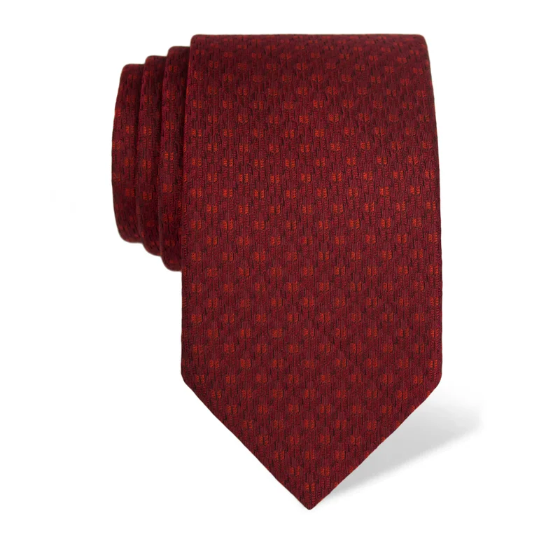 Cravat CROATA Classic Large Small shapes Wine red  Silk 100%  