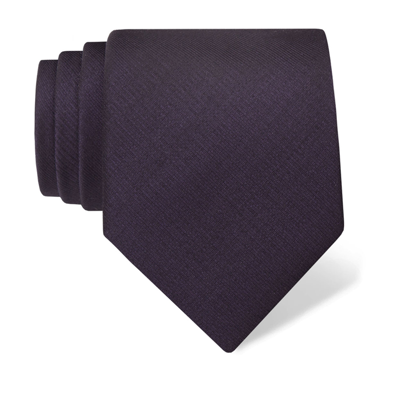 Cravat CROATA Classic  Solid textured Purple  Silk 100%  