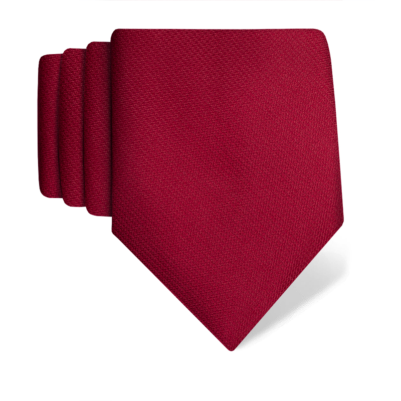 Cravat CROATA Classic  Solid textured Red  Silk 100%  