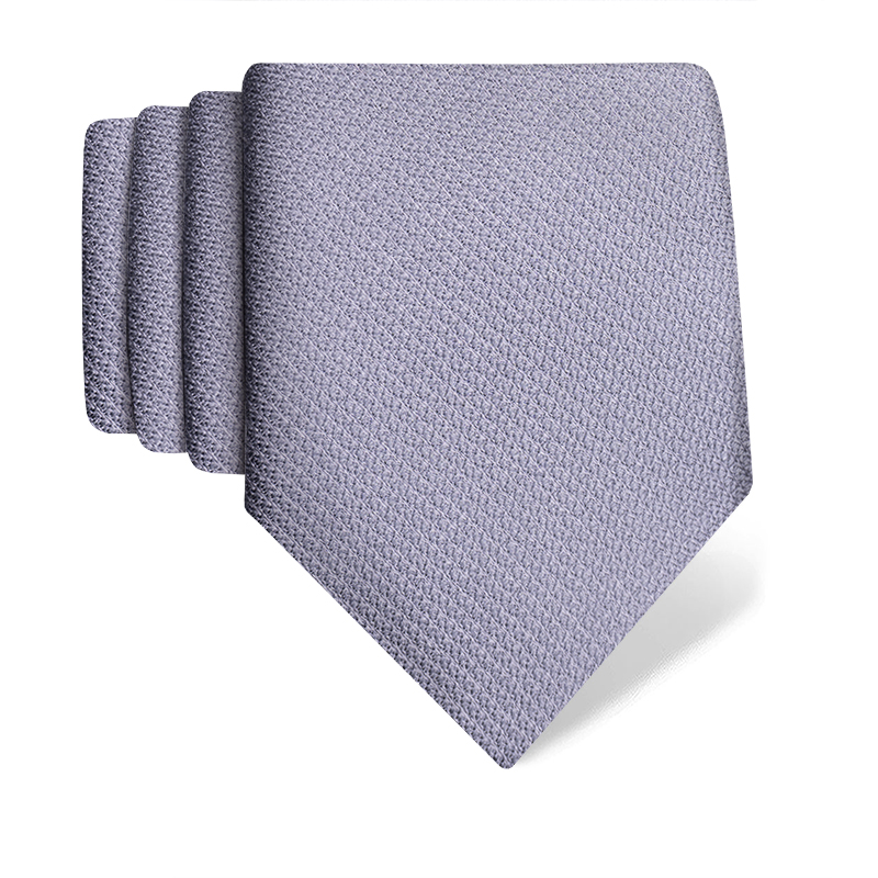 Cravat CROATA Classic  Solid textured Grey  Silk 100%  